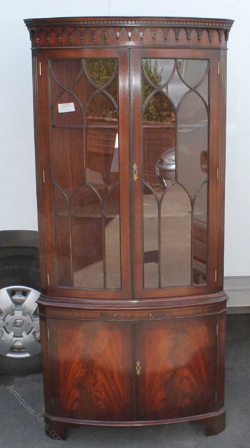 Antiques Atlas Tall Mahogany Bow Fronted Corner Display Cabinet Antiques Atlas Tall Mahogany Bow, Bow Storage Cabinets