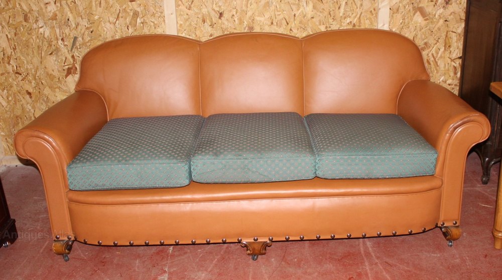 Antiques Atlas Tan 3 X Piece Leather Suite
