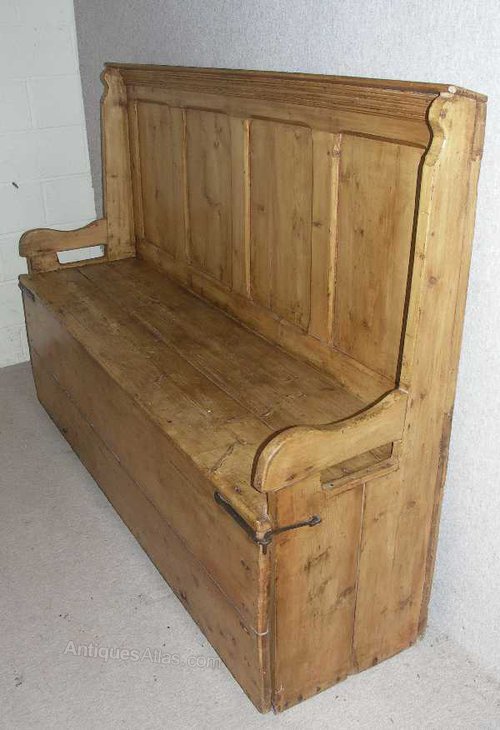 Unusual Early 1840's Irish Pine Settle Antiques Atlas