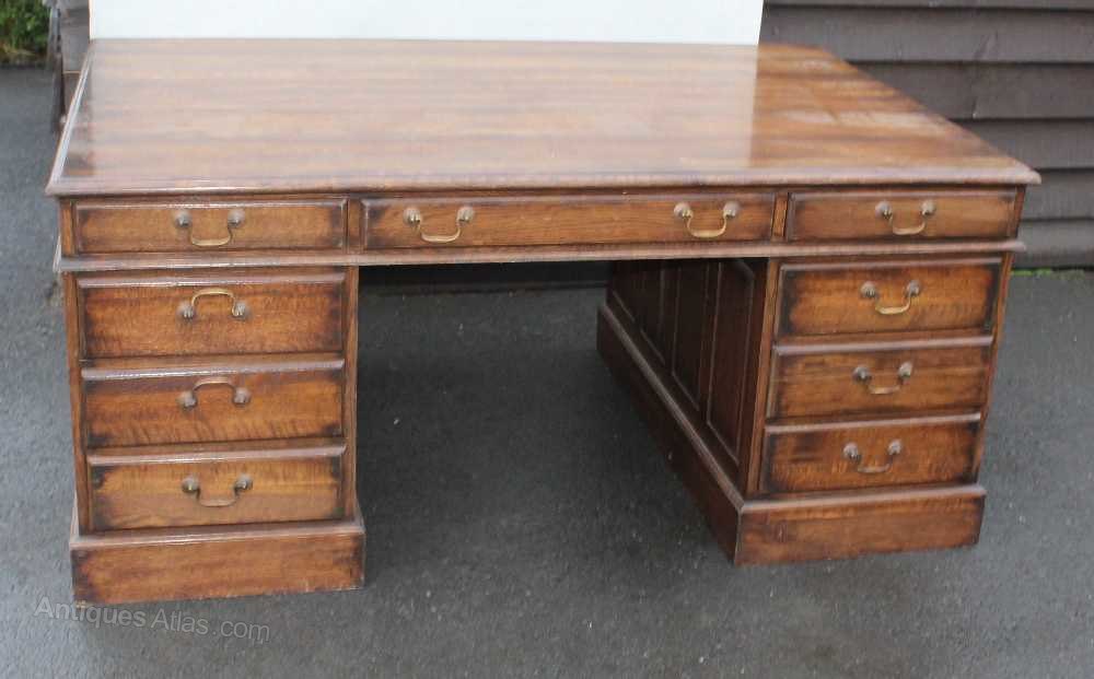 Antiques Atlas Large Oak Partners Desk Antiques Atlas Large Oak Partners Desk
