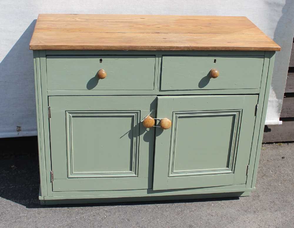 Painted Green Pine Dresser Base Antiques Atlas