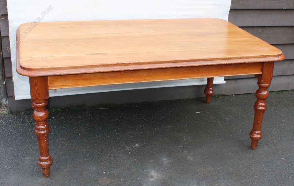 Antiques Atlas Pine Table On Turned Legs