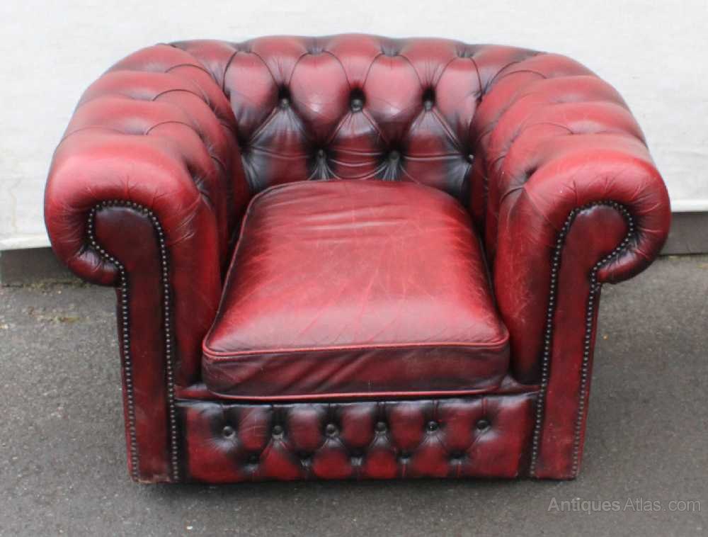 Antiques Atlas Red Leather Tub Chair In Good Condition Red Leather Tub Chair In Good Condition