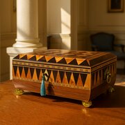 Antique Tunbridge Ware Jewellery Box - C. 1825
