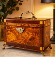 George II Figured Yew Tea Caddy - C. 1755