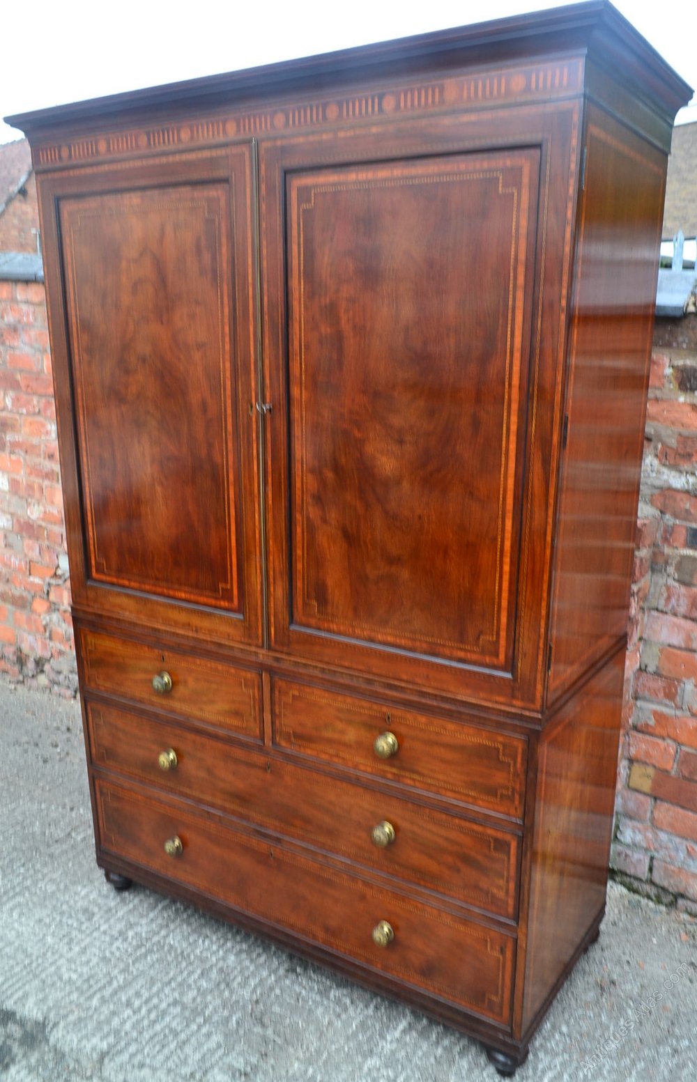 Inlaid Mahogany Linen Press C1800 Antiques Atlas