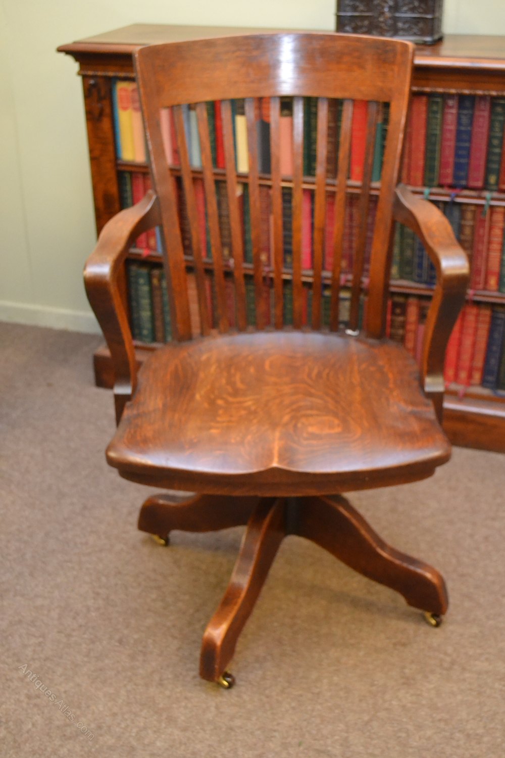 Oak Swivel Desk Chair Circa 1900