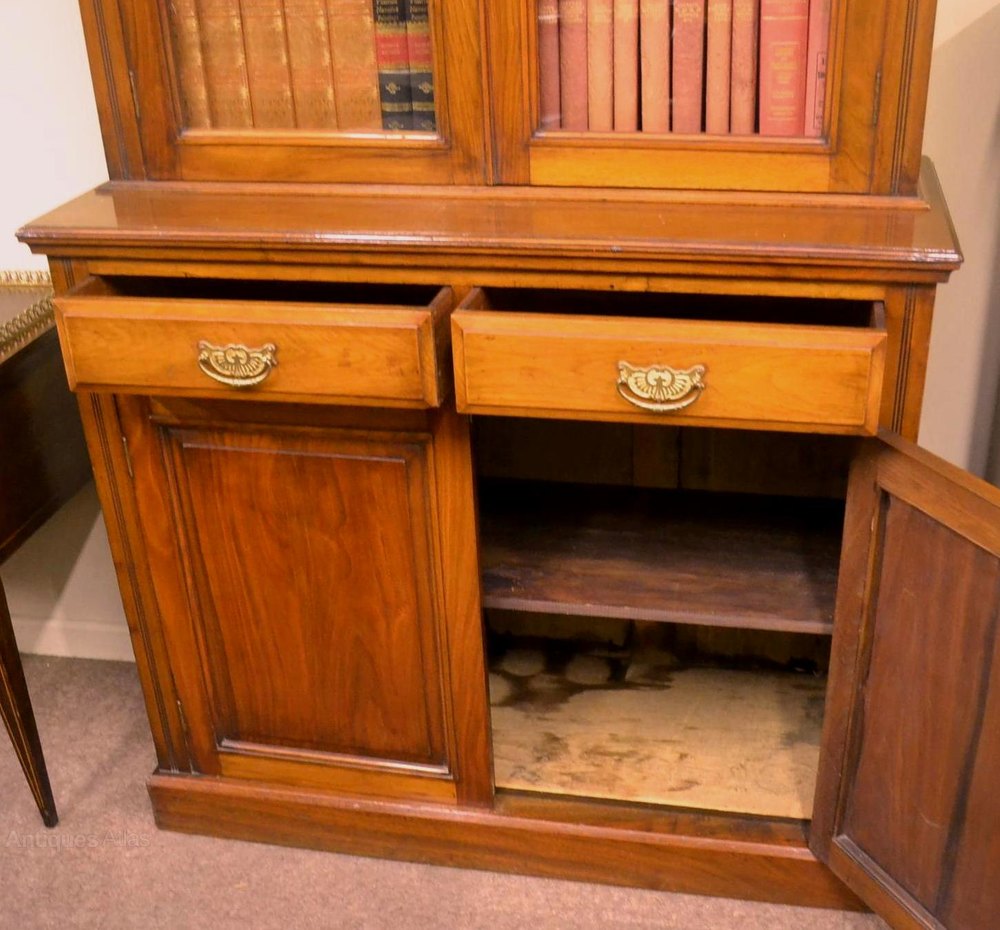 Victorian Walnut Library Bookcase C1890 Antiques Atlas