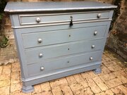 Antique French Oak Commode Chest Of Drawers