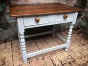 Antique French Oak Bobbin Turned Side Table