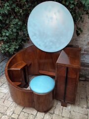 Art Deco French Walnut Dressing Table, Paul Poiret