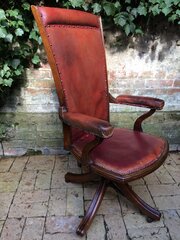 Edwardian Walnut Swivel Desk Chair