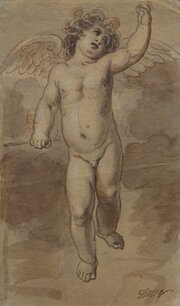 19th Century Drawing Of A Cherub