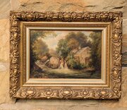 19th Century Oil Painting Ailsie Crag & Old Mill