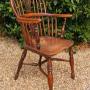 19th Century Yew Wood Windsor Chair with Crinoline