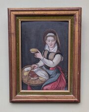 19th Century Oil Portrait Woman With Spices Style 