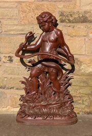 Antique Cast Iron Coalbrookdale Style Hercules Stick Stand