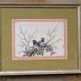 Antique Chinese Watercolour Painting Birds Among B