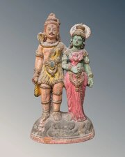 Antique Indian Terracotta Figures Shiva And Pavatt