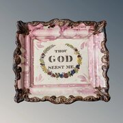 Antique Sunderland Pink Lustre Plaque