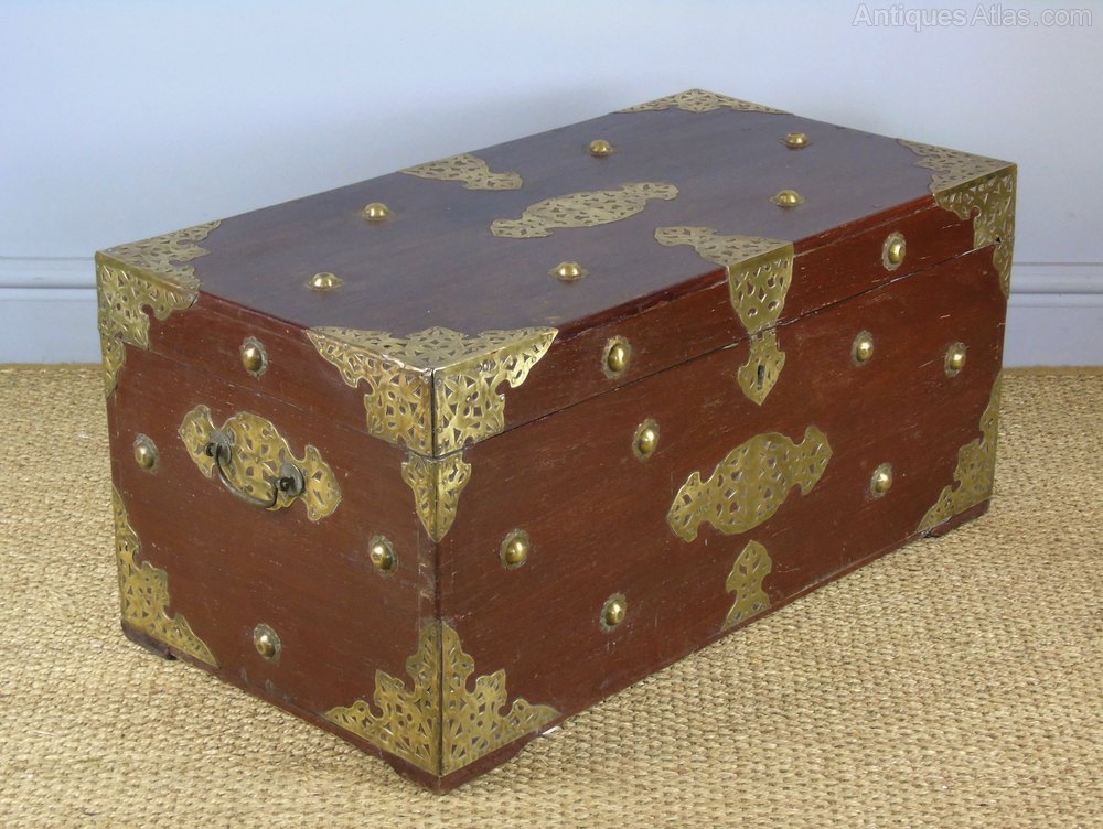 Antiques Atlas Antique Zanzibar Type Chest With Brass Mounts