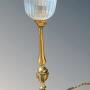 Art Nouveau Solid Brass Lamp Dragonflies & Milk Glass