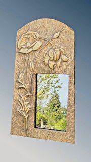 Beautiful Art Nouveau Brass Easel Mirror