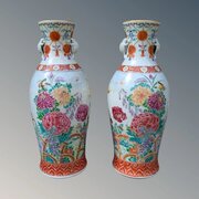 Beautiful Pair Of Japanese Kutani Vases Meiji Peri