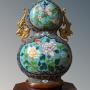 Chinese Cloisonne & Champleve Double Gourd Vase on