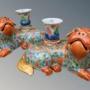 Chinese Famille Rose Dogs of Fo 19th Century