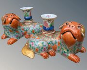 Chinese Famille Rose Dogs Of Fo 19th Century
