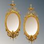 Fine Pair of Adam’s Style Oval Mirrors