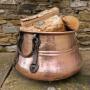 Good Large Copper Log Bin Circa 1800