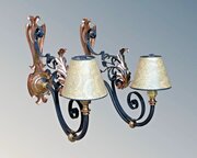 Good Pair Copper Wrought Iron Wall Lights Arts And