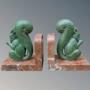 Good Pair of Art Deco Marble Squirrel Bookends