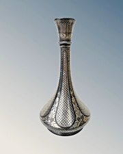 Inlaid Silver Indian Bidri Vase