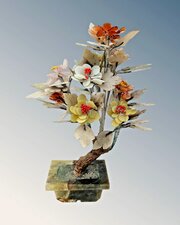 Large Chinese Hardstone Bonsai Jade Flowers Jardin