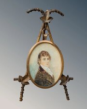 Miniature Portrait On Gilt Metal Stand Earl Of Thanet 