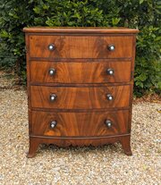 Neat Regency Bow Front Mahogany Chest Of Drawers