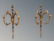 Outstanding Pair Of French Gilt & Bronze Wall Sconces