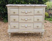 Pretty French Painted Commode Chest Of Drawers