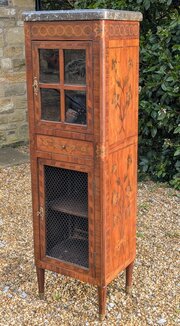 Rare 18th C French Kingwood & Marble Side Cabinet