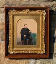 Rare Victorian Gilt Frame Deep Glazed Box Velvet M