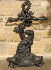 Smart Victorian Cast Iron Stick Stand Gun Dog