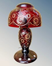 Stunning Large Bohemian Ruby Glass Table Lamp