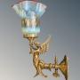 Stunning Victorian Brass Lamp Wall Light Winged Mermaid 