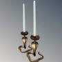 Stylish Pair Solid Bronze Cobra Candlesticks