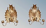 Superb Pair Of Liberty Bronze Wall Sconce