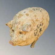 Vintage Folk Art Butchers Advertising Pig Glouces