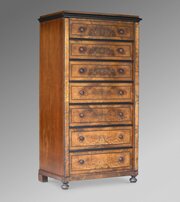 French Walnut Semainier Chest Of Drawers 19th C